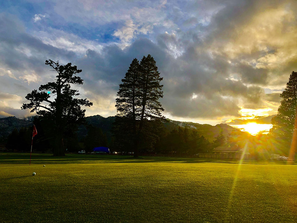 Sunrise on the 9th green