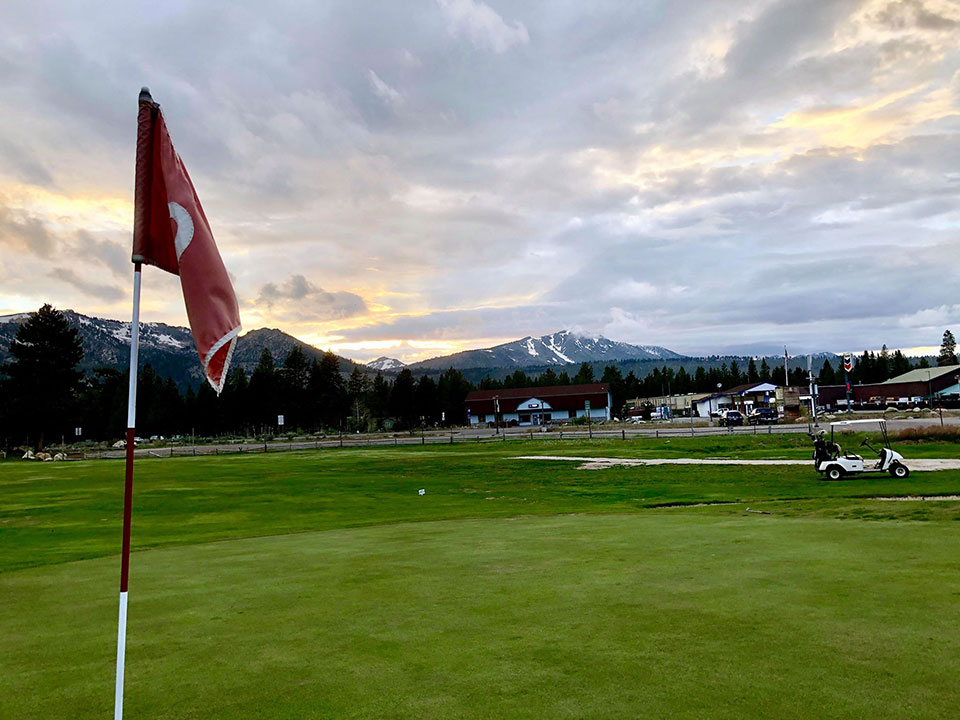 9th green looking towards Mt. Tallac